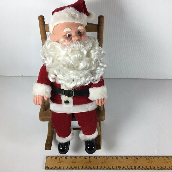 Vintage Santa Claus Xmas Rocking Chair Gemmy Musical Sings Jingle Bells FLAW - Picture 7 of 13